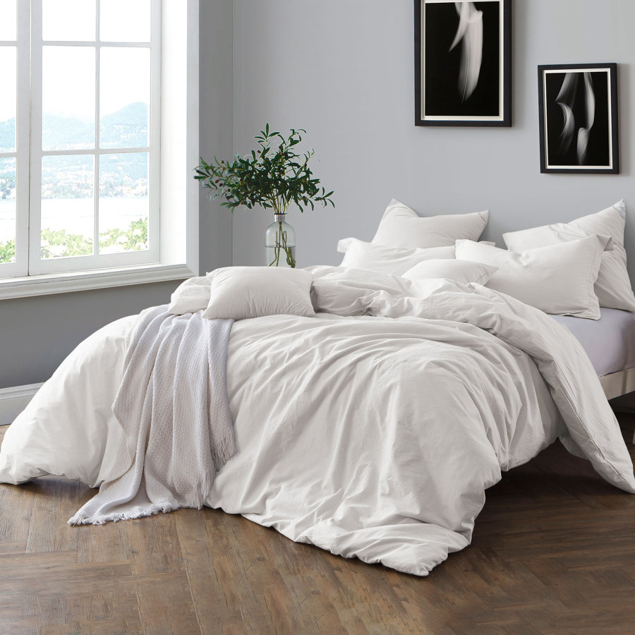 100% Cotton Crinkle Washed Duvet Cover Set